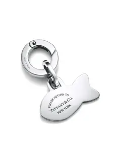 Return to Tiffany Fish Pet Collar Charm in Stainless Steel