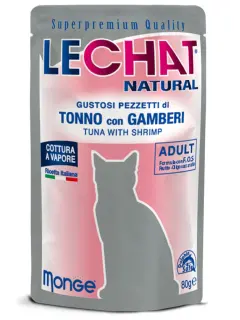 LeChat Natural Adult Cat Tuna Flakes with Shrimp 80 g