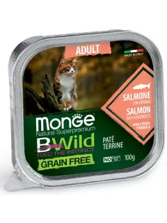 BWild Grain Free Adult Cat Paté Terrine Salmon with Vegetables 100 g