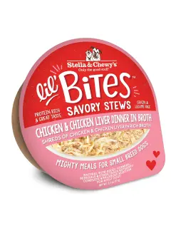 Lil' Bites Savory Stews Chicken & Chicken Liver Dinner in Broth Cups 77 g (Pack of 12)