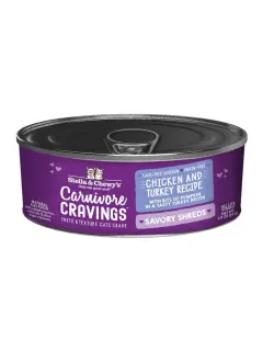 Carnivore Cravings Savory Shreds Chicken & Turkey Cans 79 g (Pack of 12)