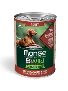 BWild Grain Free All Breeds Adult Dog Irregular Cut Chunks in Gravy Lamb with Pumpkin and Zucchini 400 g