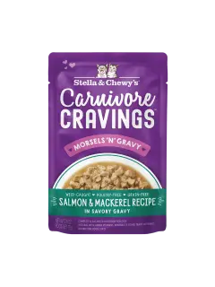 Carnivore Cravings Morsels'N'Gravy Salmon & Mackerel Pouches 79 g (Pack of 12)