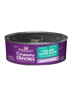 Carnivore Cravings Savory Shreds Tuna & Salmon Recipe for Cats 79 g (Pack of 12)