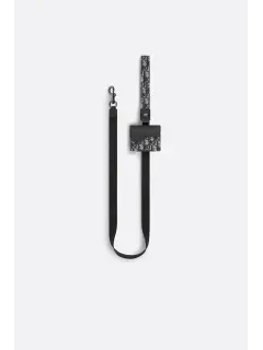 Pet Leash in Black Nylon Jacquard