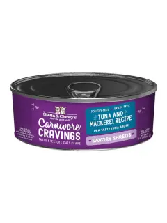 Carnivore Cravings Savory Shreds Tuna & Mackerel Cans 79 g (Pack of 12)