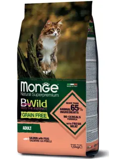 BWild Grain Free Adult Cat Salmon with Peas 1.5 kg