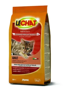 LeChat Adult Kibbles with Fresh Beef and Vegetables 1.5 kg