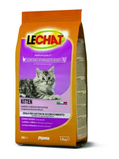 LeChat Indoor Kibbles with Fresh Chicken and Rice 1.5 kg