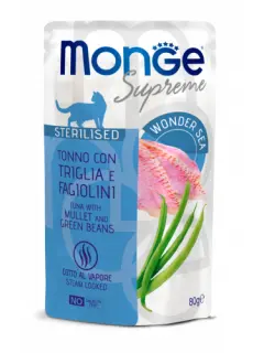 Supreme Sterilised Cat Tuna Flakes with Mullet and Green Beans 80 g