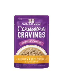 Carnivore Cravings Morsels'N'Gravy Chicken & Beef Pouches 79 g (12パックセット)