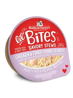 Lil' Bites Savory Stews Chicken & Turkey Dinner in Broth pour chiens 77 g (Lot de 12)