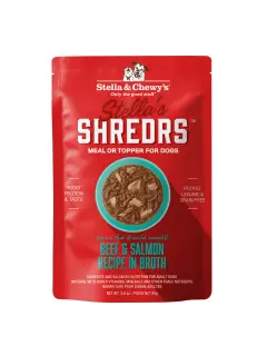 Stella's Shredrs Recette Bœuf & Saumon en bouillon, sachets 79 g (Lot de 12)