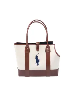 Dog Leather and Canvas Tote