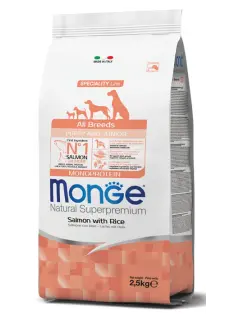 Natural All Breeds Puppy and Junior Monoprotein Salmon with Rice 2.5 kg