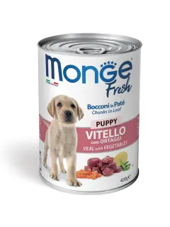 Fresh Puppy Dog Chunks in Loaf Veal with Vegetables 400 g
