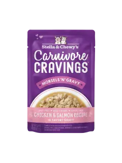 Carnivore Cravings Morsels'N'Gravy Chicken & Salmon Pouches 79 g (Pack of 12)