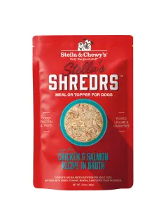 Stella's Shredrs Chicken & Salmon Recipe in Broth Pouches 79 g (Pack of 12)