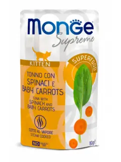 Supreme Kitten Cat Tuna Flakes with Spinach and Baby Carrots 80 g