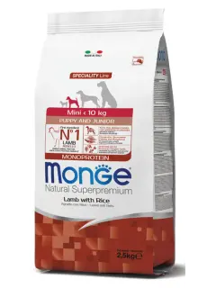 Natural Superpremium Mini Puppy et Junior Monoprotéine Agneau avec Riz 2.5 kg