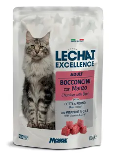LeChat Excellence Adult Cat Chunkies with Beef 100 g